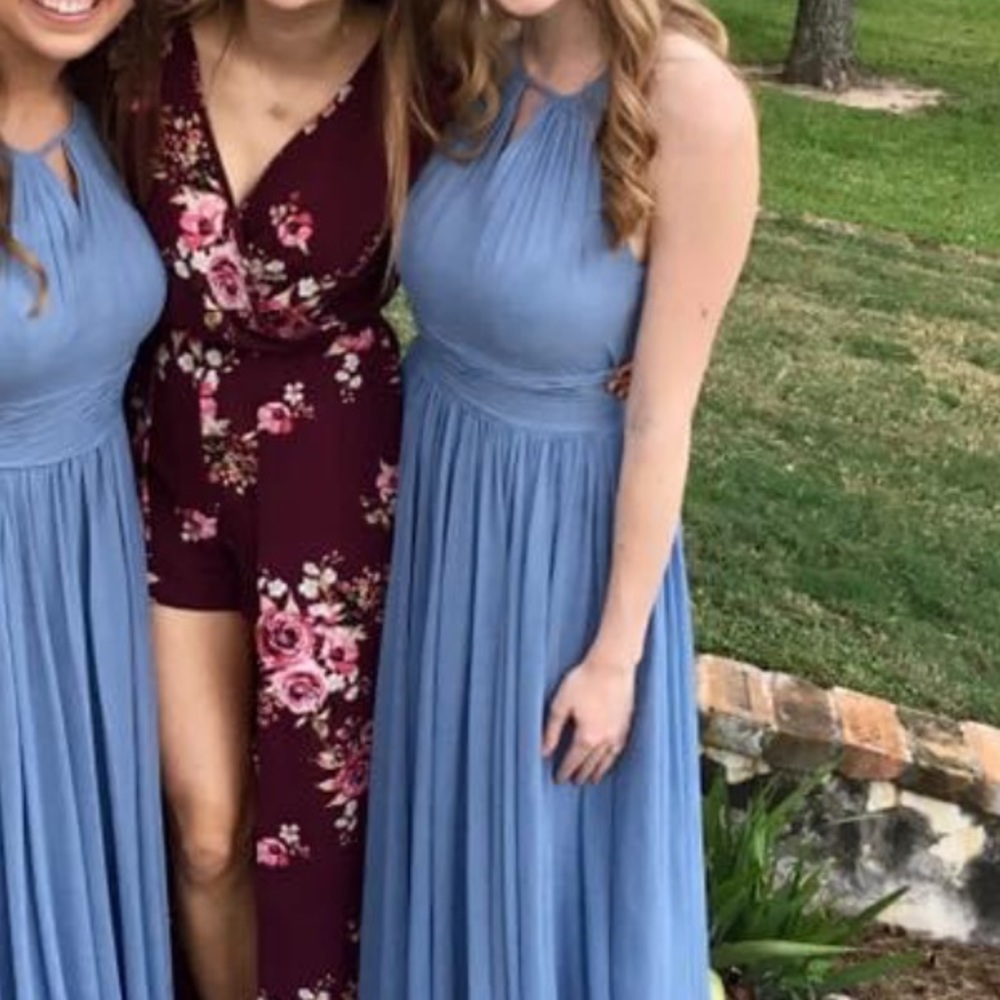 Dusty blue bridesmaid dress -azazie size 6